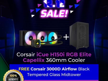 Corsair iCue H150i RGB Elite Capellix 360mm Cooler + Corsair 3000D Airflow Black TG Midtower Online Hot Sale