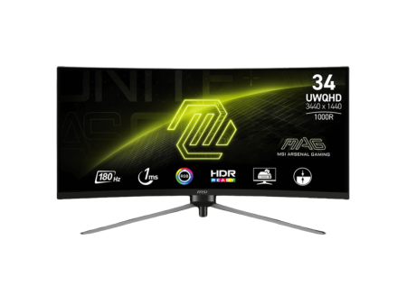 MSI MAG 345CQR 34  Curve VA 180Hz UWQHD (3440x1440) HDR 1ms (MPRT) 1000R Gaming Monitor (Black) Pre-Order For Discount