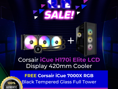 Corsair iCue H170i Elite LCD Display 420mm Cooler + Corsair iCue 7000X RGB Black TG Full Tower Case Online Hot Sale