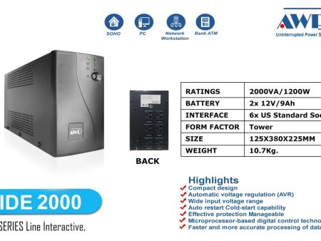 AWP Wise (AID2000) 2000VA   220VAC   1200W UPS Sale