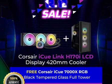 Corsair iCue Link H170i LCD Display 420mm Cooler + Corsair iCue 7000X RGB Black TG Full Tower Case Hot on Sale