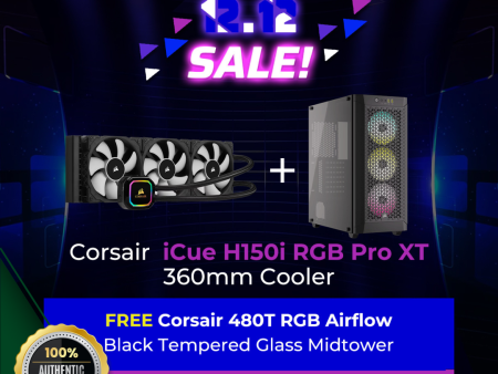 Corsair iCue H150i RGB Pro XT 360mm Cooler + Corsair 3000D Airflow Black TG Midtower Online