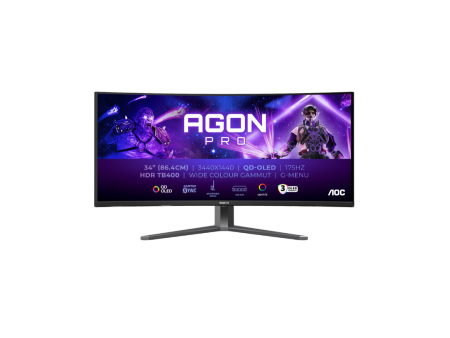 AOC Argon Pro AG346UCD QD-OLED Curved 34  WQHD (3440x1440) 175Hz 0.03ms Adaptive-Sync Gaming Monitor (Black Grey) For Discount