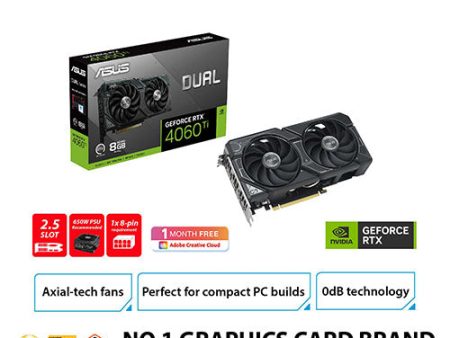 Asus RTX 4060 Ti Dual OC 8GB DUAL-RTX4060TI-O8G Graphics Card For Sale