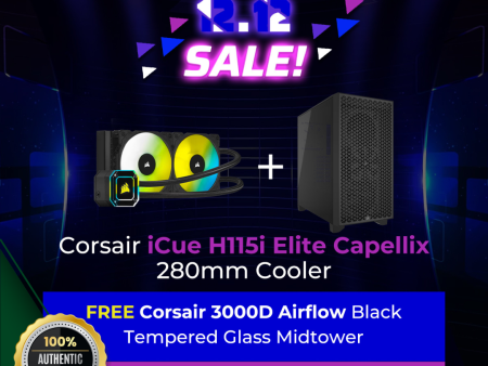 Corsair iCue H115i Elite Capellix 280mm Cooler + Corsair 3000D Airflow Black TG Midtower Case Cheap