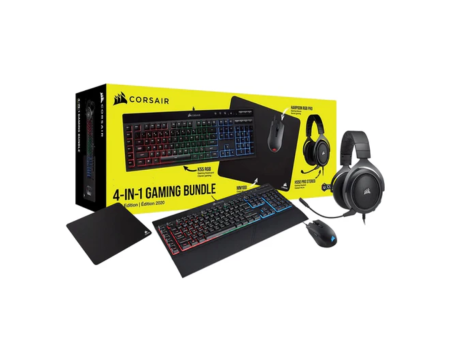 Corsair 4-in-1 Bundle K55 PRO+Harpoon+MM100+HS50 Mouse+Keyboard+Headset+Mousepad CH-9226A65-NA For Discount