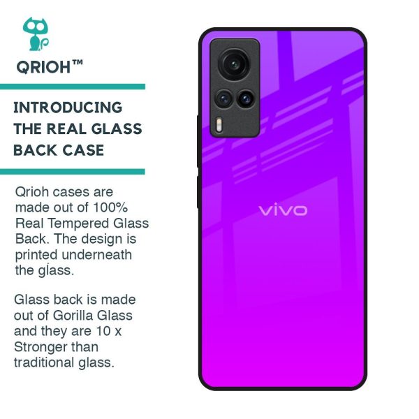 Purple Pink Glass Case for Vivo X60 Fashion