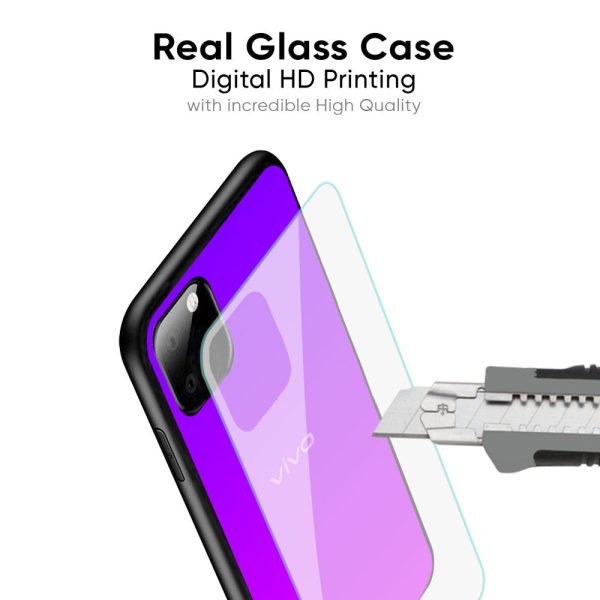 Purple Pink Glass Case for Vivo X60 Fashion