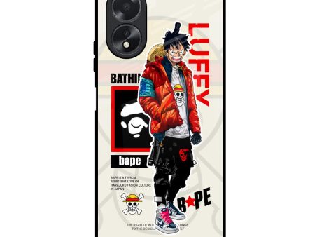 Bape Luffy Glass Case for Oppo A18 Cheap