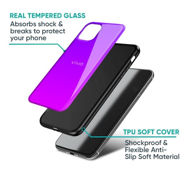 Purple Pink Glass Case for Vivo X60 Fashion