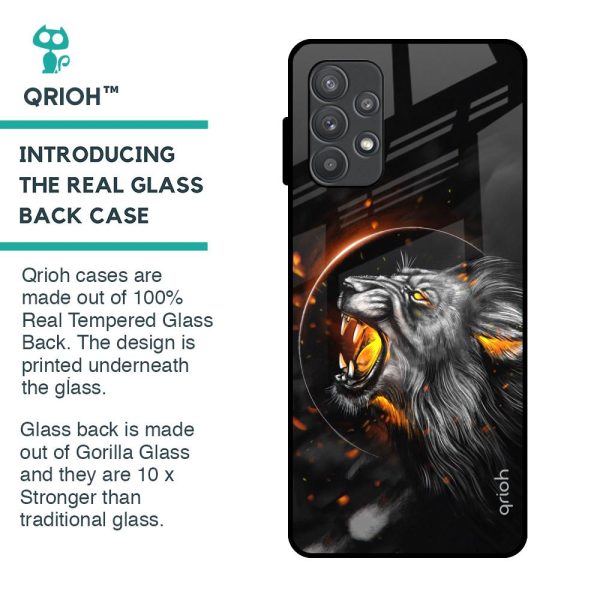 Aggressive Lion Glass Case for Samsung Galaxy A52s 5G Online now