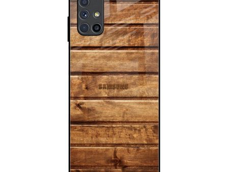 Wooden Planks Glass Case for Samsung Galaxy M51 Discount