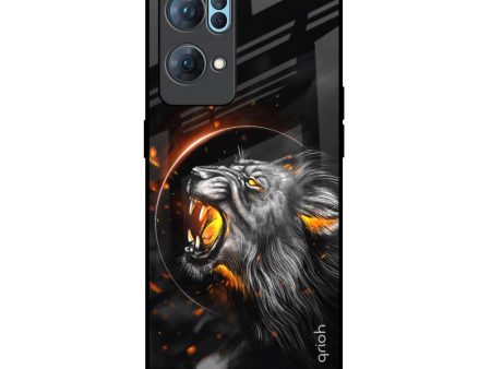 Aggressive Lion Glass Case for Oppo Reno7 Pro 5G Cheap