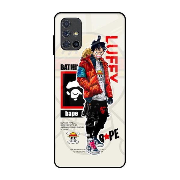 Bape Luffy Glass Case for Samsung Galaxy M51 Online Hot Sale