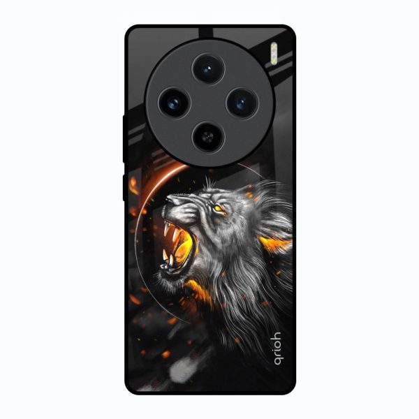 Aggressive Lion Glass Case for Vivo X100 5G Online now