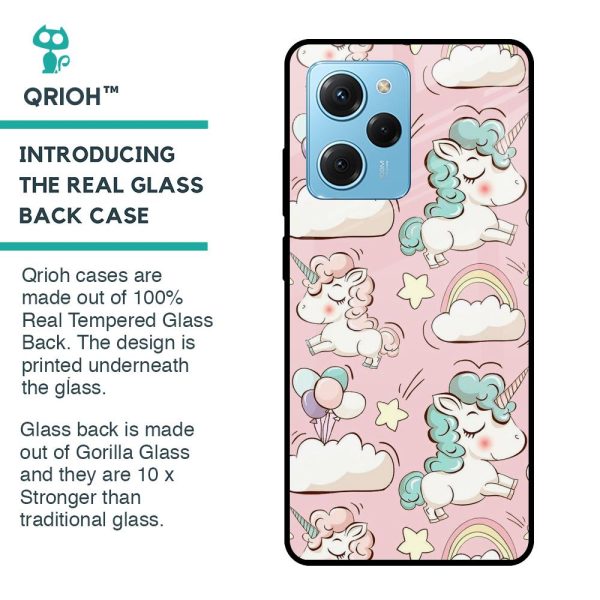 Balloon Unicorn Glass case for Poco X5 Pro 5G Fashion