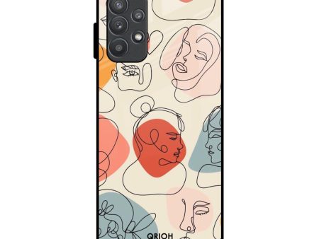 Abstract Faces Glass Case for Samsung Galaxy A52 For Sale