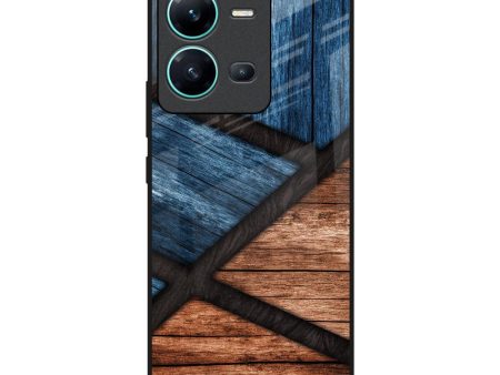 Wooden Tiles Glass Case for Vivo V25 Hot on Sale