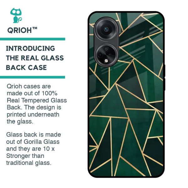 Abstract Green Glass Case For Oppo F23 5G Online now