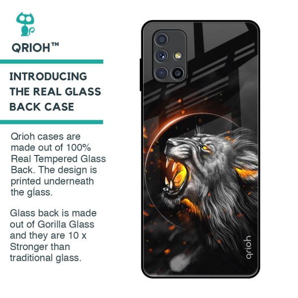 Aggressive Lion Glass Case for Samsung Galaxy M51 Hot on Sale