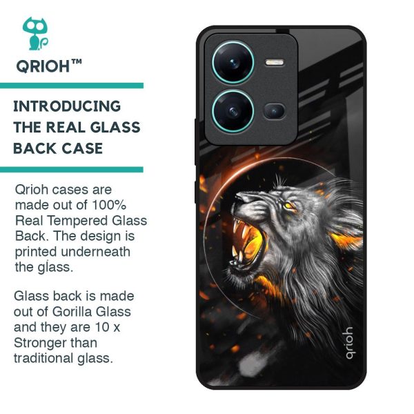 Aggressive Lion Glass Case for Vivo V25 Sale