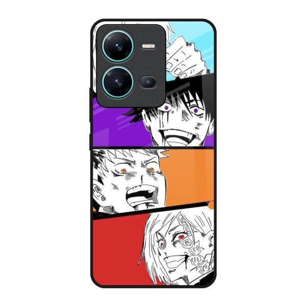 Anime Sketch Glass Case for Vivo V25 For Cheap