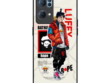 Bape Luffy Glass Case for Oppo Reno7 Pro 5G Fashion