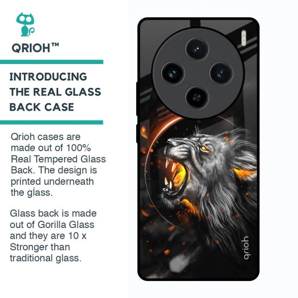 Aggressive Lion Glass Case for Vivo X100 5G Online now