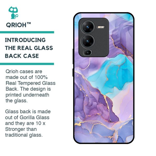 Alcohol ink Marble Glass Case for Vivo V25 Pro For Sale