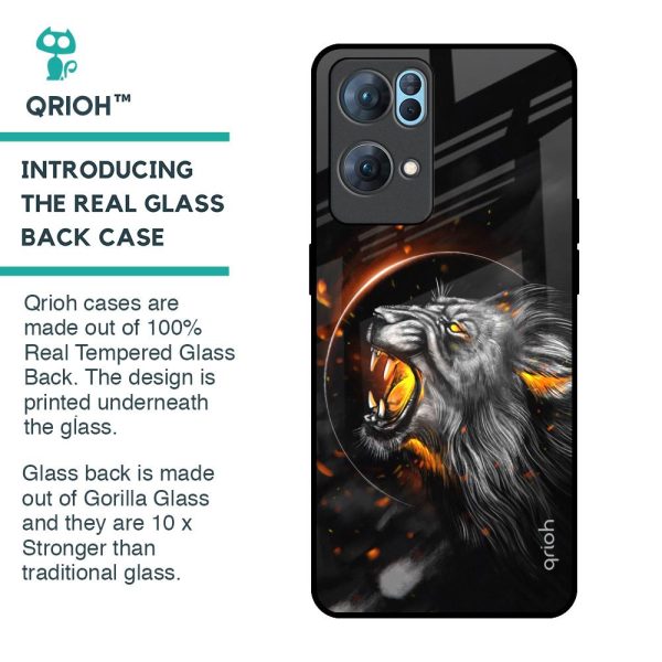 Aggressive Lion Glass Case for Oppo Reno7 Pro 5G Cheap