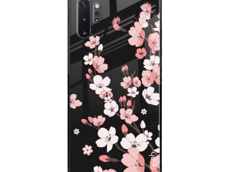 Black Cherry Blossom Glass Case for Samsung Galaxy Note 10 Plus Cheap