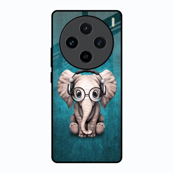 Adorable Baby Elephant Glass Case For Vivo X100 5G Supply