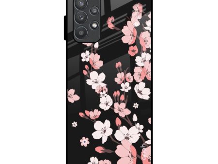 Black Cherry Blossom Glass Case for Samsung Galaxy A52 Supply