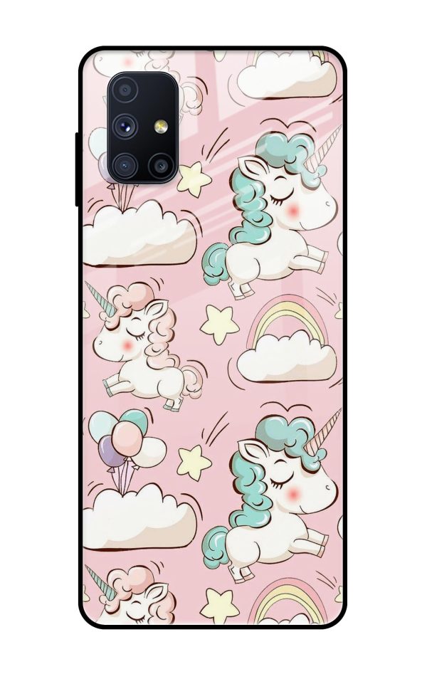 Balloon Unicorn Glass case for Samsung Galaxy M51 Online