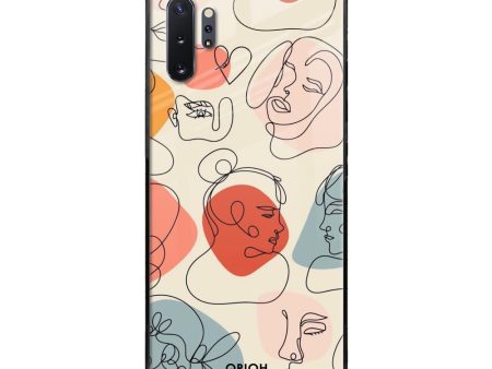 Abstract Faces Glass Case for Samsung Galaxy Note 10 Plus For Discount