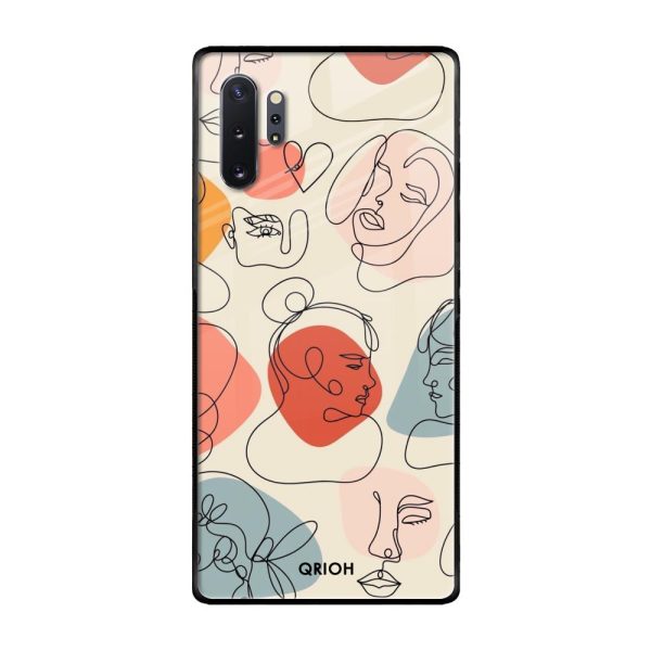 Abstract Faces Glass Case for Samsung Galaxy Note 10 Plus For Discount