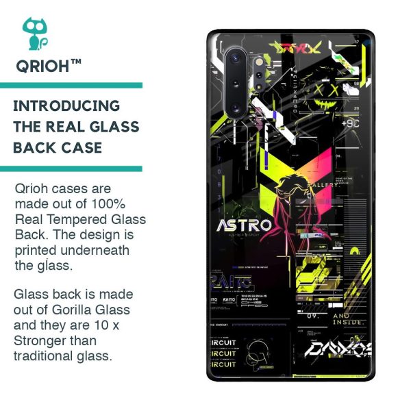 Astro Glitch Glass Case for Samsung Galaxy Note 10 Plus For Sale