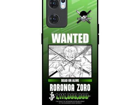 Zoro Wanted Glass Case for Oppo Reno7 5G Hot on Sale