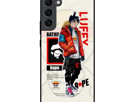 Bape Luffy Glass Case for Samsung Galaxy S22 Plus 5G Fashion