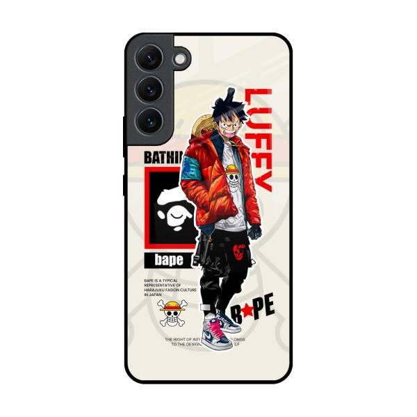 Bape Luffy Glass Case for Samsung Galaxy S22 Plus 5G Fashion