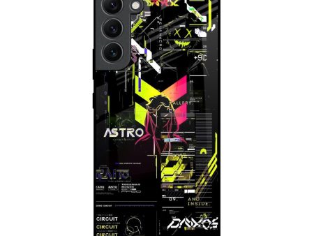 Astro Glitch Glass Case for Samsung Galaxy S22 Plus 5G For Sale