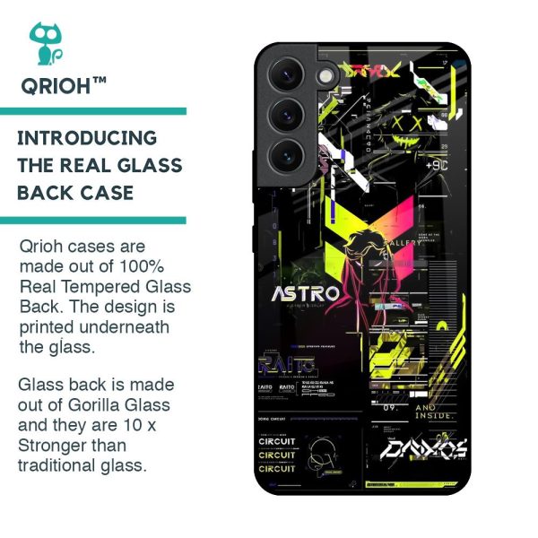 Astro Glitch Glass Case for Samsung Galaxy S22 Plus 5G For Sale