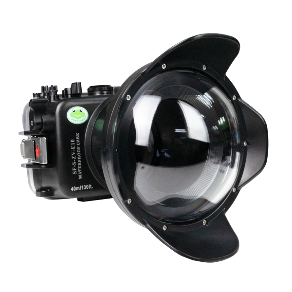 Sea Frogs Sony ZV-E10 40M 130FT Waterproof camera housing with 6  Dome port V.1 for Sigma 10-18mm F2.8 DC DN and E10-20mm PZ   E16-50mm PZ Hot on Sale