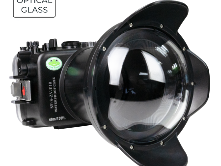 Sea Frogs Sony ZV-E10 40M 130FT Underwater camera housing  with 6 Optical Glass Dome port V.2 for FE16-35mm F2.8 GM (zoom gear included). Online Hot Sale