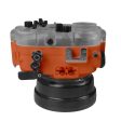 60M 195FT Waterproof housing for Sony RX1xx series Salted Line with Aluminium Pistol Grip & 6  Optical Glass Dry Dome Port(Orange) Online Hot Sale