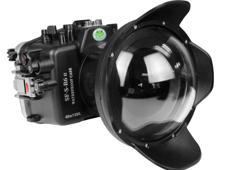 Sea Frogs 40m 130ft Underwater camera housing for Canon EOS R6 Mark II with 6  Dome Port (RF 14-35mm f 4L) For Sale