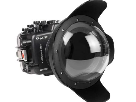 Sony A7R V 40M 130FT Underwater housing with 8  dome port V.9 (Zoom gear for FE16-35mm F2.8 GM II and FE16-35 F4 ZA OSS included). Cheap