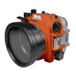 60M 195FT Waterproof housing for Sony RX1xx series Salted Line with Pistol grip & 6  Dry Dome Port(Orange) For Sale