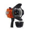 60M 195FT Waterproof housing for Sony RX1xx series Salted Line with Pistol grip & 6  Dry Dome Port(Orange) For Sale