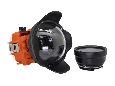 60M 195FT Waterproof housing for Sony RX1xx series Salted Line with 6  Dry Dome Port (Orange) Fashion